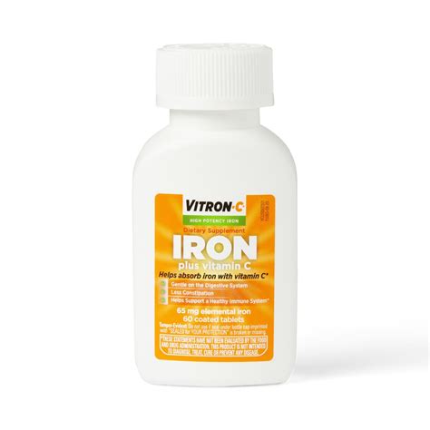 Vitron-C High-Potency Iron Dietary Supplement Plus Vitamin C | Medline
