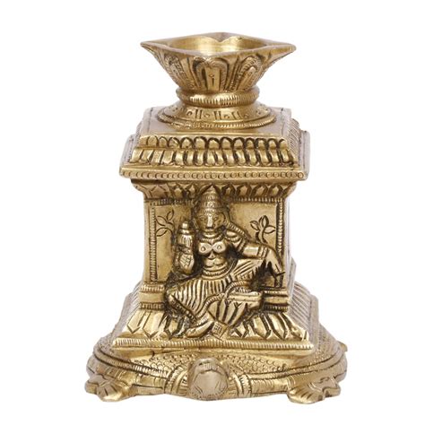 Kartique Brass Tulsi Kyara with Diya on Tortoise can Also be Used as ...