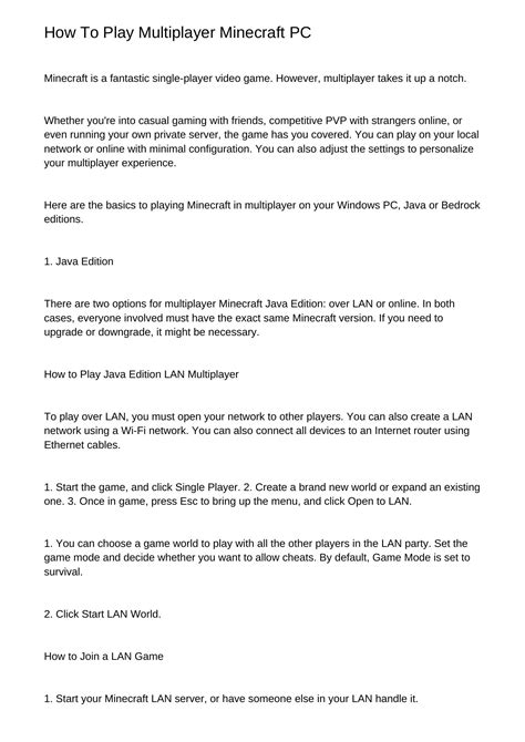 Image result for How Do I Play Minecraft Multiplayer