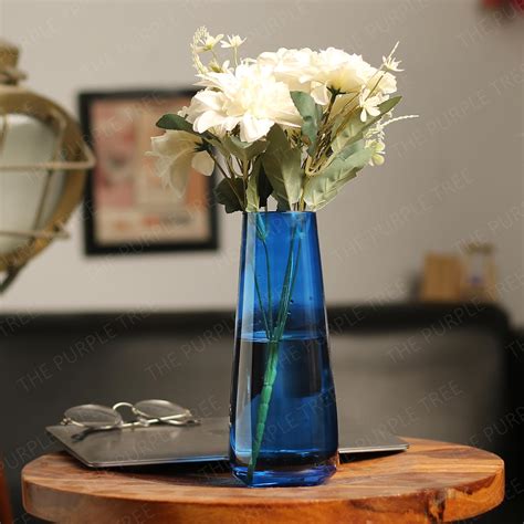 Tapered Glass Vase Blue – The Purple Tree