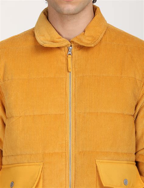 Men's Quilted Yellow Spread Collar Puffer Jacket – Levis India Store
