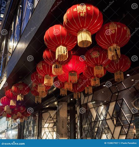 Traditional Red Lanterns Outside a Chinese Restaurant in Soho London ...