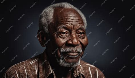 Premium Photo | Portrait of a senior old black african american man ...