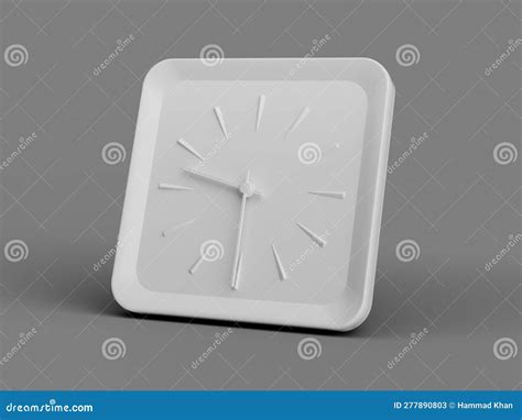 3d Simple White Square Wall Clock, 9:30 Nine Thirty Half Past 9, Grey ...