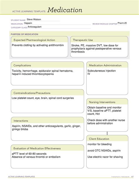 Ati Medication Template Epinephrine