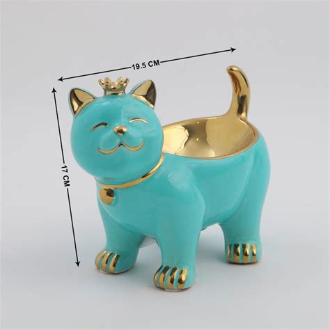 Buy Souvenir Ceramic Cat Figurine with Bowl from Home Centre at just ...