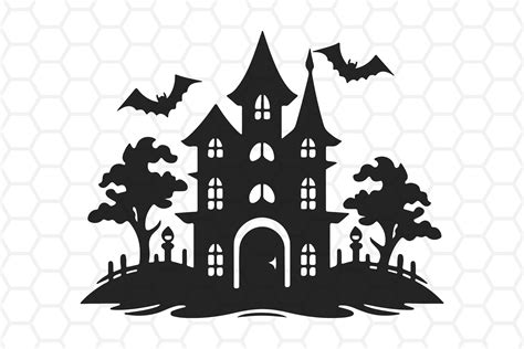 Haunted House Silhouette Clip Art Free Halloween Haunted House Clipart