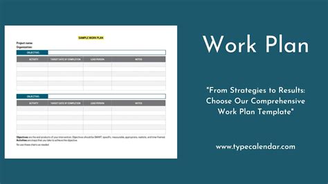 Image result for Work Plan Template