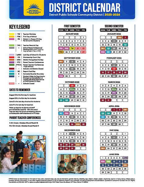 Detroit Public Schools Community District Calendar 2025-2026