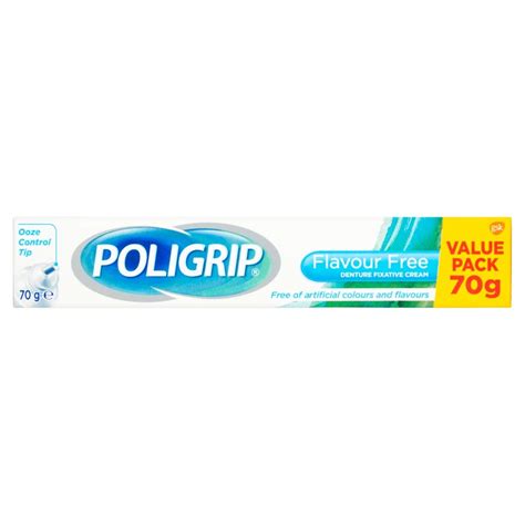 'Poligrip Denture Adhesive, Fixative Cream to Secure Dentures, False ...