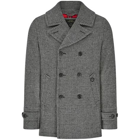 Merc Clothing Fairford retro Prince of Wales Check Peacoat Grey