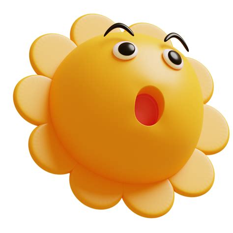 3d Sol emoticon.amarelo face Uau emoji. surpreso, chocado emoticon. popular bate-papo elementos ...