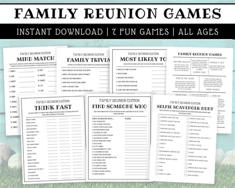 Family Reunion Games Bundle, Family Reunion Activities, Family ...