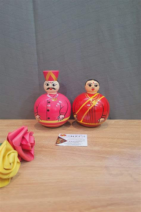 Wooden Balancing Raja Rani Doll Cute Indian Couple Show piece ...