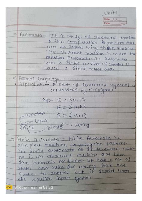 TFAL Unit-1 - Good - Date: Page: It is study of abstract machine the ...