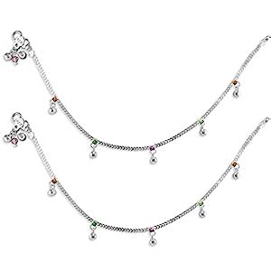 Buy TARAASH 925 Sterling Silver Single Ghungroo Anklets For Women at ...