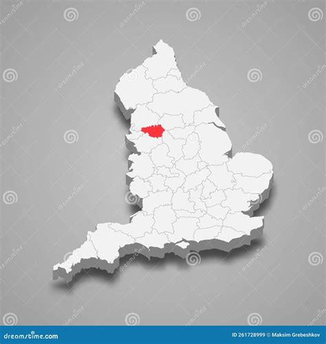 Greater Manchester County Location within England 3d Map Stock Vector ...