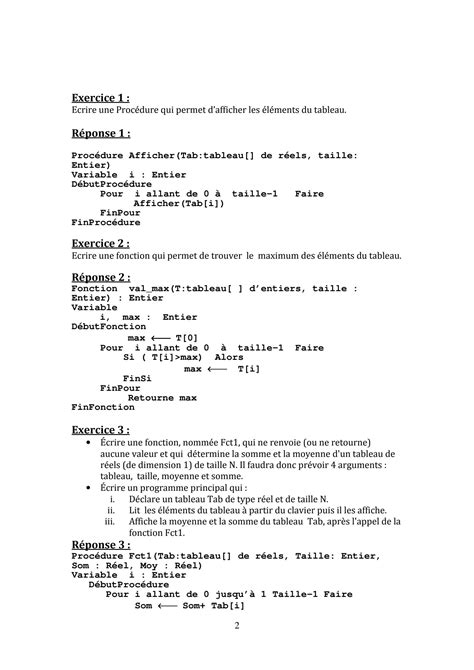 Algorithme Tableau Exercice Corrige 的图像结果