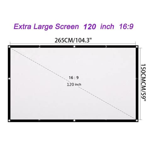 Buy Portable Projector Screen 120 Inch 16:9 HD Folding Indoor Outdoor ...