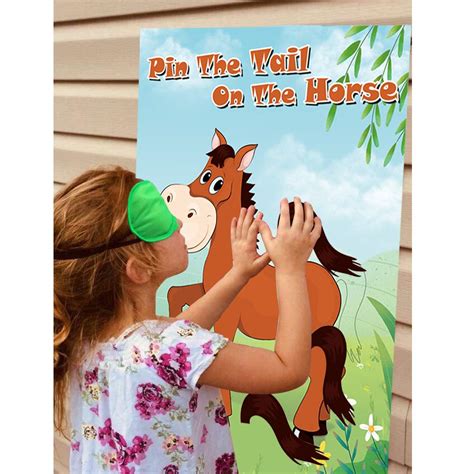Hooqict Pin The Tail On The Horse Game for Girls/Kids Birthday Party ...