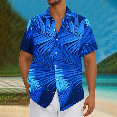 cllios Short Sleeve Shirts for Men Hawaiian Beach Shirt Casual Button ...