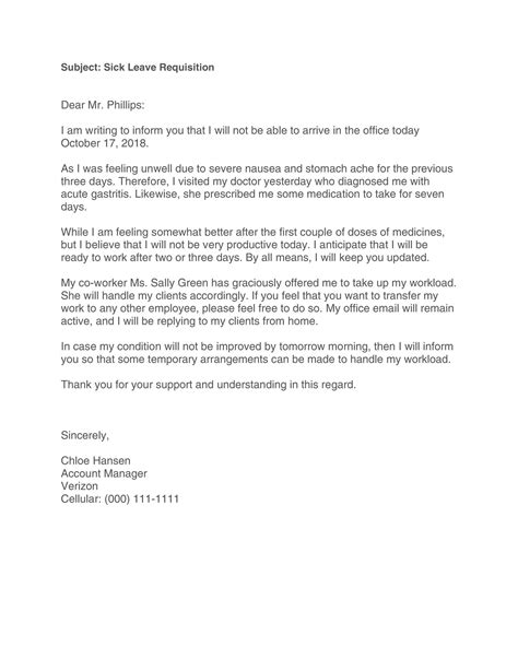 49 Professional Sick Leave Email Templates ᐅ TemplateLab