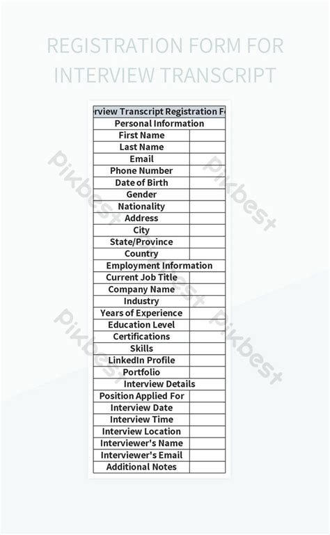 Image result for Interview Transcribing Matirx Example Excel