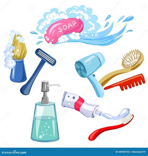Hygiene, Personal Care, Items Stock Vector - Illustration of shampoo ...