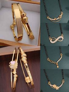 VEDDAA Brass Gold-plated Black, Purple Jewellery Set Price in India ...