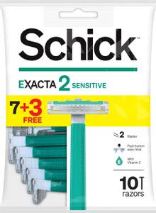 Schick Exacta2 Sensitive Twin Blade Disposable Razor For Men- With Lube ...