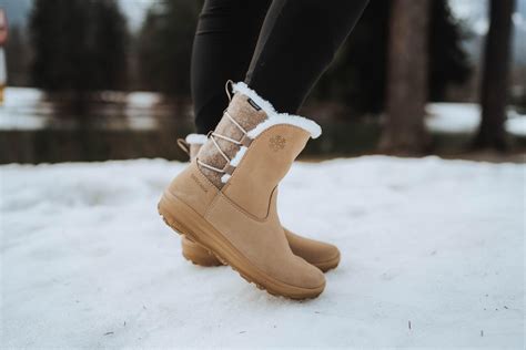 Women’s Warm and Waterproof Leather Winter Boots, NH 500 - Cappuccino ...