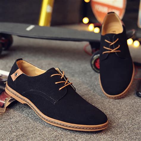 Men's Navy Blue Suede Oxford Shoes – Casual Lace-Up Dress Shoes for ...
