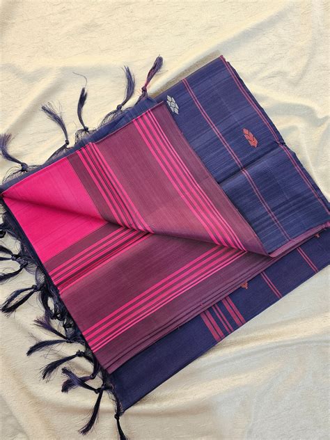 Chinnalampattu Saree - Pink with Navy Blue – Looms Legacy
