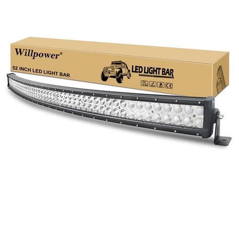 Buy Willpower 52 Inch 300W Curved LED Light Bar Double Row Spot Flood ...