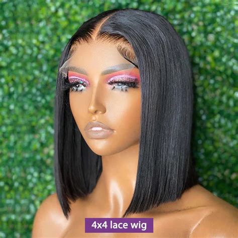 4x4 Lace Closure Straight Bob Wig Human Hair 200% Density – Roma
