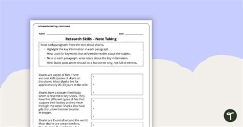 Note Taking Worksheets 的图像结果