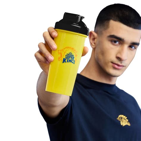 Official CSK Merch - Yellow-Black Gym Shaker – Boldfit