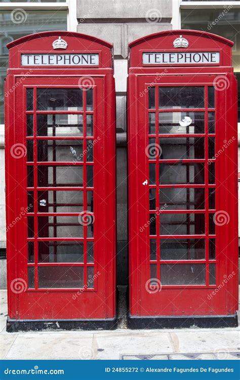 Red Telephone Booths in London England Stock Photo - Image of ...