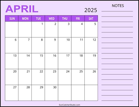 April 2025 Calendar (Free Printable) – DIY Projects, Patterns ...