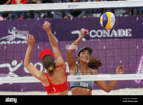 Paola Alvarado #1 of Team Guatemala competes against Heather Bansley #1 ...