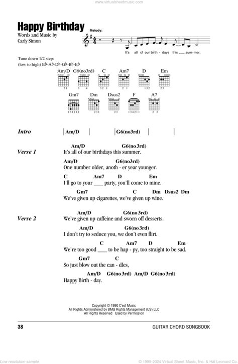 Simon - Happy Birthday sheet music for guitar (chords) (PDF)