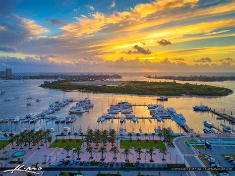 Sunrise Riviera Beach Marina Peanut Island Palm Beach Inlet Aeri | HDR ...
