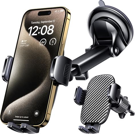 Amazon.com: Sun Visor Phone Holder for Car [360° Super Metal Clip] Car Visor Cell Phone Mount ...
