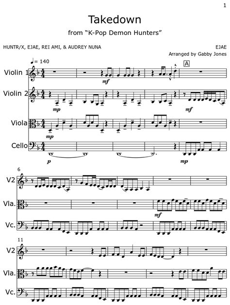 Takedown - Sheet music for Violin, Viola, Cello