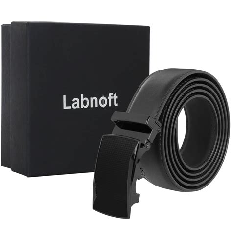 Labnoft Men's Stylish Auto-Lock Pu Leather Belt Without Holes, Black