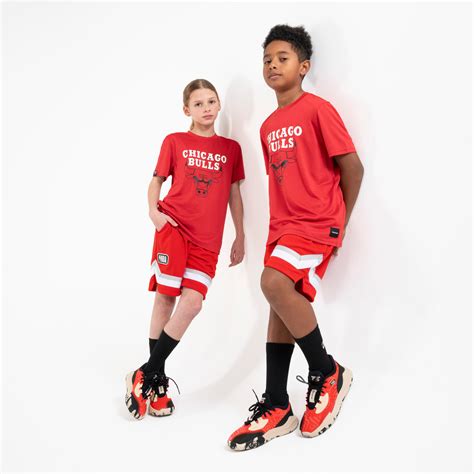 Kids' Basketball Shorts SH 900 NBA Chicago Bulls - Red - Decathlon