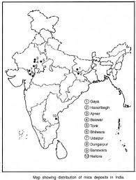 mark the location of the following in map:- mica mines--- ajmer, beawar ...