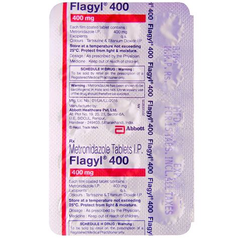 Flagyl 400 Tablet 15's Price, Uses, Side Effects, Composition - Apollo ...