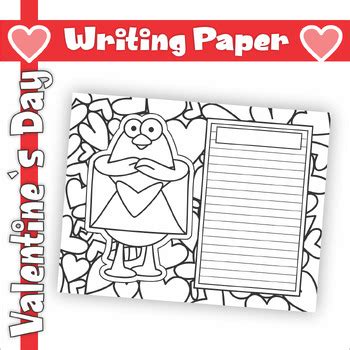 Valentine's Day Writing Papers - Hearts & Pigeons (7 Pages) by KM Classroom