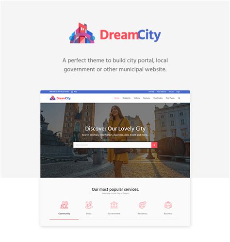 dream city v1 0 7 city portal government municipal theme